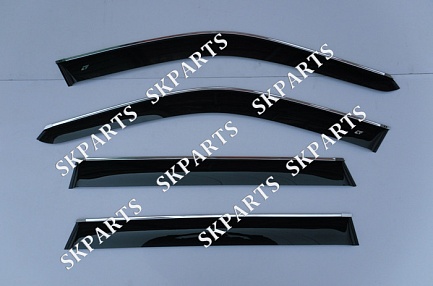 Ветровики (Дефлекторы окон) черные с хромированным молдингом E70 2007-2013 BE20907CR BMW X5