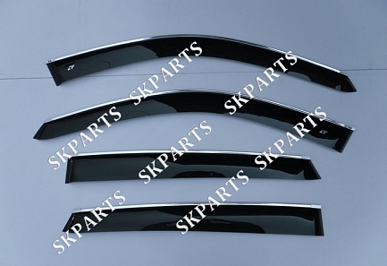 Ветровики (Дефлекторы окон) черные с хромированным молдингом F16 2014 BE24014CR BMW X6