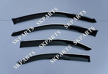 Ветровики черные с хромированным молдингом Sd W204 2006-2014 M31106CR Mercedes Benz C-class