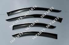 Ветровики черные с хромированным молдинг W221 2005-2013 ME32905CR Mercedes Benz S-class